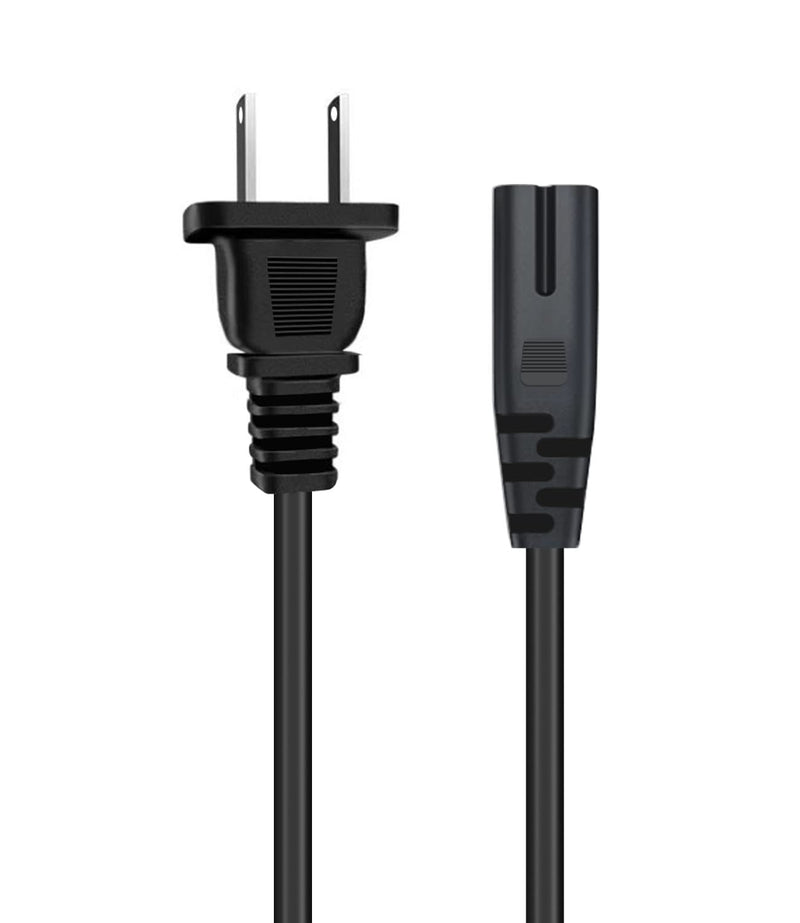 2 Prong Mini Fridge Power Cord Cable Compatible for Cooluli Mini Fridge, AstroAI Mini Fridge, Living Enrichment, koolatro, Frigidaire, Chefman Mini Fridge Charger Cord (6FT Black) 6 Feet