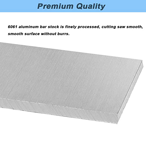 2 Pcs Square Aluminum Flat Bar, 1/4'' Thickness x 3'' Width x 12'' Length, 6061 General Purpose Aluminum Bar Stock, T6511 Solid New MLL Stock, for Crafting lndustry, Covered with Protective Film 1/4'' x 3'' x 12'' 2 PCS
