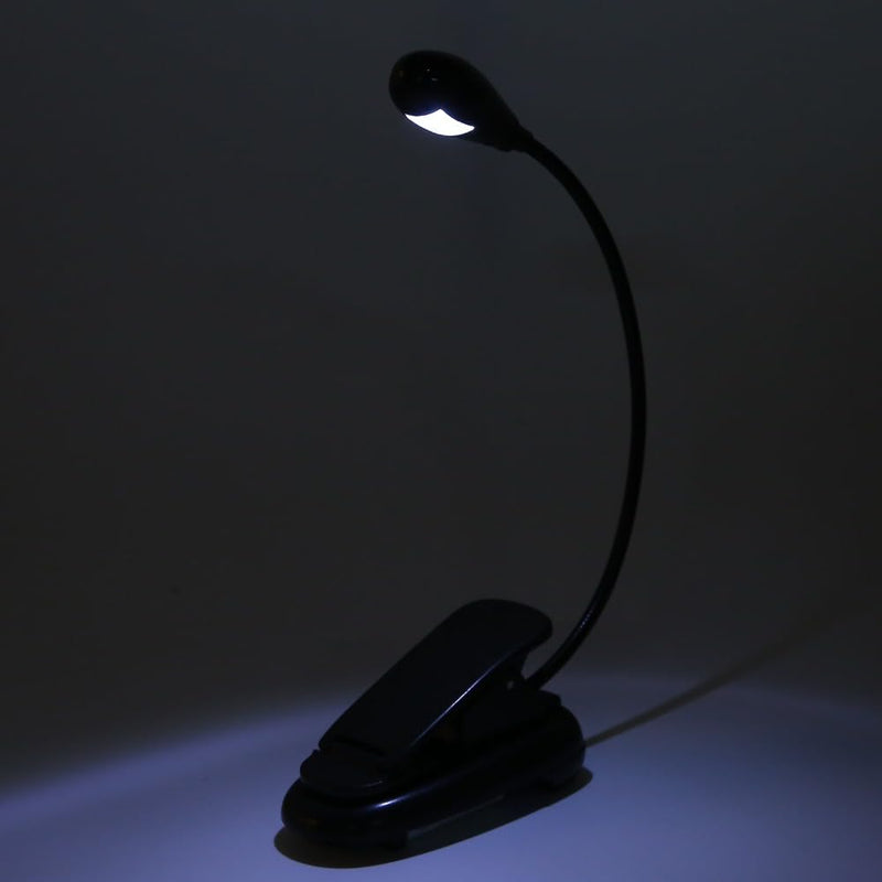 Light, 360 Degree Rotating Clamp Lamp with 6000K-6500K White Light for Reading, Desk, Bedside, Computer and Office Use, USB USB or Battery Powered