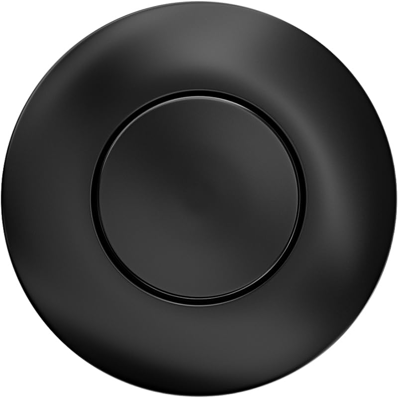 Garbage Disposal Air Switch Kit, UL Listed Sink Top Button Waterproof | Professiona Wireless Air Switch Set - Black Button Compatible with Moen, Kohler, and Delta Faucets Matte Black LONG/3.6"