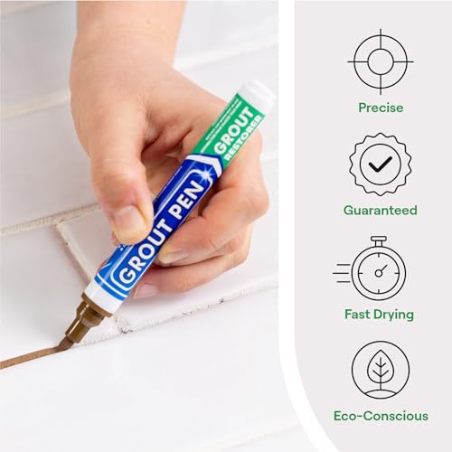 Grout Pen Brown Tile Grout Paint Marker Restorer - Narrow 5mm Tip (7mL) Narrow Tip