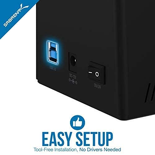 Sabrent USB 3.0 to SATA I/II/III Dual Bay External Hard Drive Docking Station + 2.5-Inch SATA to USB 3.0 Tool-Free Clear External Hard Drive Enclosure