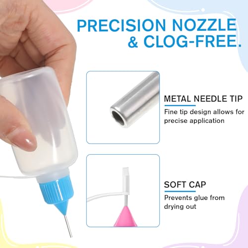 4 Pack Precision Tip Applicator Bottle, Glue Bottles with Fine Tips