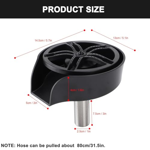 2 in1 Glass Rinser for Kitchen Sink, High Pressure 360 Degree Rotating Cup Washer with Pull-Out Spray Gun, Glass Cup Cleaner Sink Attachment Washer Clean Cups Bottles (Black) Black
