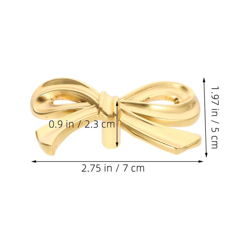 DOITOOL Brass Bow Shape Cabinets Knobs Gold Drawer Pulls Decorative Bow Knobs Cupboard Pull Handles for Home Kitchen Cabinet Hardware Cupboard Dresser Wardrobe and Drawer Pulls - 6 Pack