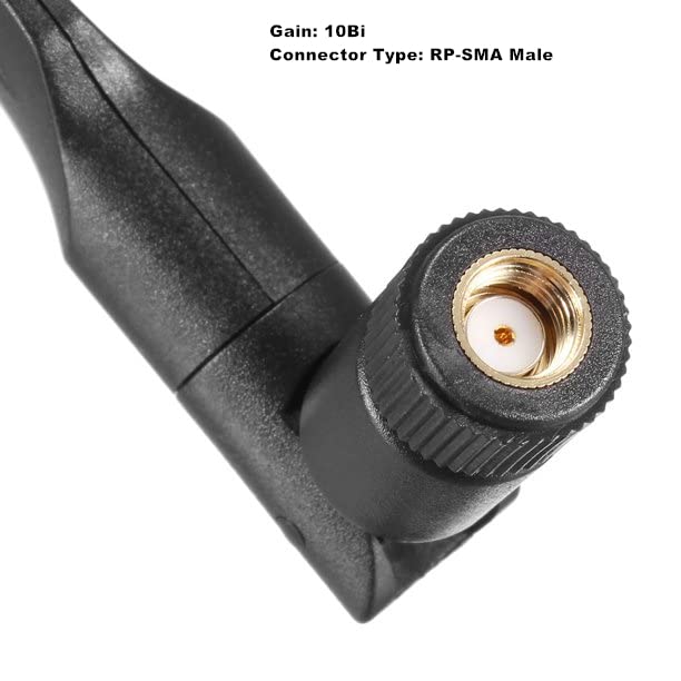 4G LTE 10dBi RP-SMA Male Cellular Antenna for Signal Booster Repeaters Cameras Hotspot Trail Security Gateway Industrial IoT Wireless CPE Router Hotspot Spypoint Link Micro Antenna Trail Cam RP-SMA Male（Inner Hole)