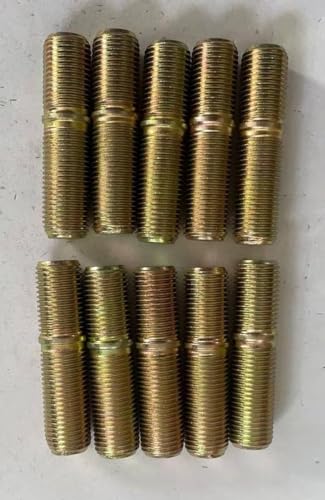 10pcs Double End Wheel Stud Screw in Bolts 1/2"-20 Dia 2" Long Fine Thread Bolts Replacement for Trailer Triton Dexter Hub