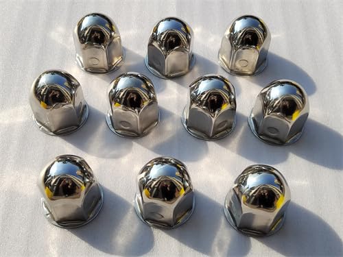 Stainless Steel Chrome Wheel Nut Cover 38mm 37.8 * 51 Push On Flanged Wheel Nut Cap of 10 Pcs