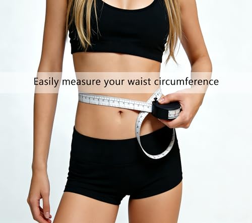 Perfect Body Measuring Tape-60 Inch Automatic Telescopic Tape Measure-Dual-use Retractable Tape Measure for Body :Waist Hip Bust Arms Height Muscle Building Weight Loss and More (Black) Black
