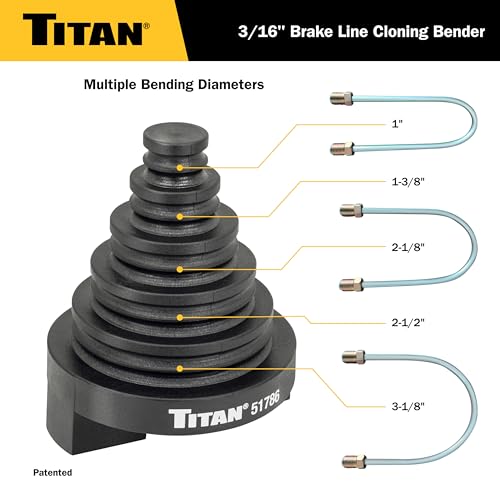 Titan 51786 3/16-Inch Brake Line Cloning Bender, Vise-mounted 180-Degree Brake Line Shaping Tool for Nickel, Copper, & Steel Tubing