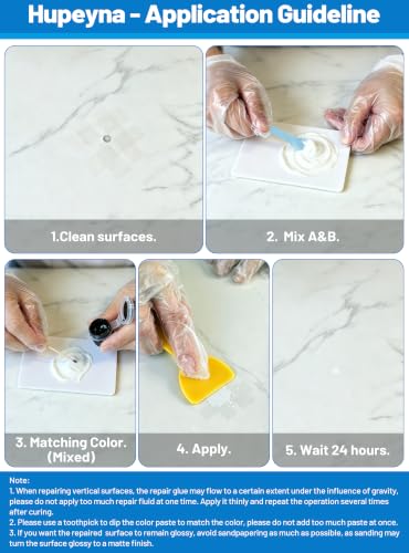 Tub Repair Kit White, Waterproof Porcelain & Tile Repair Paste, Color Match