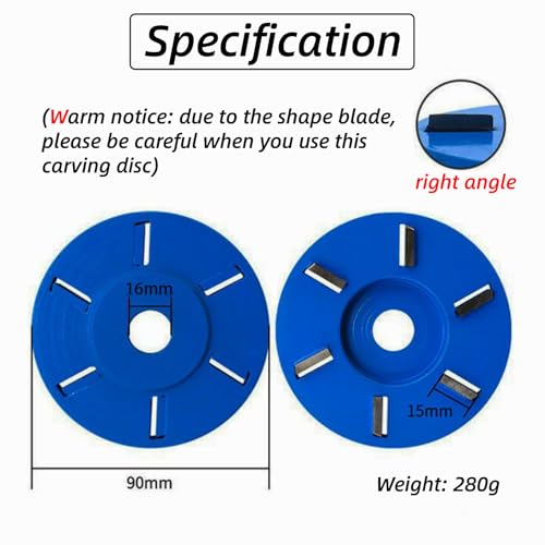 Flat Blade 6 Teeth Chainsaw Mill Cutter Woodworking Blade Tools 90mm Stump Remover Angle Grinder Wood Carving Disc Flat