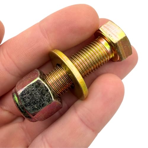 1/2"-20 x 1-1/2" Grade 8 Bolts (4-Pack) – Heavy-Duty Hex Bolts with Flat Washers & Nylon Lock Nuts – High-Strength SAE J429 Anti-Vibration 1.5" UNF Fine Thread