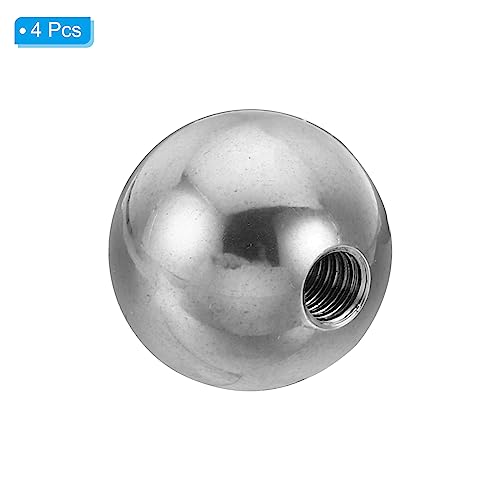 PATIKIL M6x22mm Ball Nuts Knob, 4 Pack Female Thread 304 Stainless Steel Round Blind Hole Screw Cap Cover for Lighting Machinery DIY Decoration, Silver
