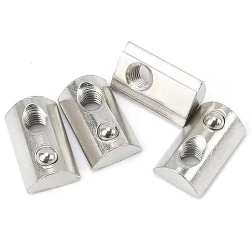 3030 Series M8 T Slot Half Round Nuts Roll-in Spring Ball Loaded Elastic Nuts Carbon Steel for European Standard 3030 Series Aluminum Extrusion Profile Rail with 8mm Slot for 3D Printer(M8,30 Pcs) 30-M8(30 Pcs）