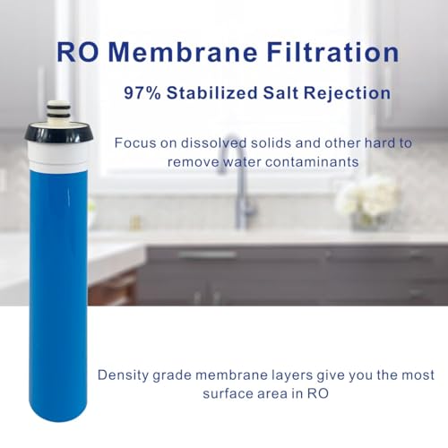 Replacement Filter Set With Membrane compatible for WHER12 and WHER18 Reverse Osmosis System Replacement Filter Set With Membrane