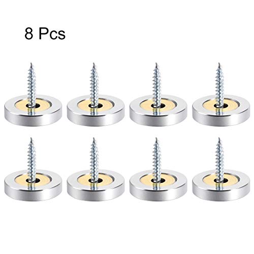 uxcell Mirror Screws Decorative Cap Cover Nails Polished Stainless Steel 25mm 8pcs 25 mm Silvery