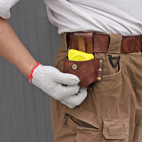 Leather 10M Tape Measure Holder Tool Holster for Carpenter Framer–Pack of 2
