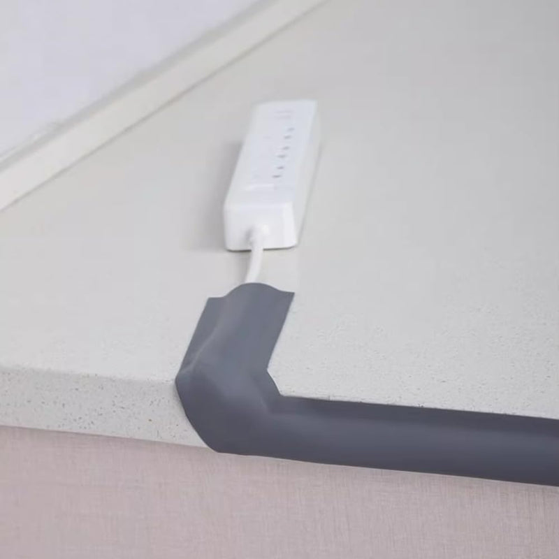 PVC Cord Cover Cable Protector, Cuttable Self-Adhesive Decorative, 1.5x393.7in Gray 1 Pack, for Floor Ceiling Corner Wall