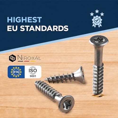 #10-2-3/4" Exterior Wood & Fence Screws 5x70mm Stainless Steel Flat Head Deck Screws Partial Thread 5mm Strong 70mm Long 100 Pieces Rust Resistant A2 70 mm ≈ 2.76 in