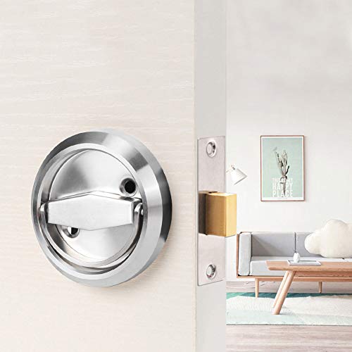 TOPINCN Deadbolt Door Lock Set, 304 Stainless Steel, Silver | For Wooden Doors, Bathroom, 3 x 2.1 x 1.5 Inch Handle, With Screws