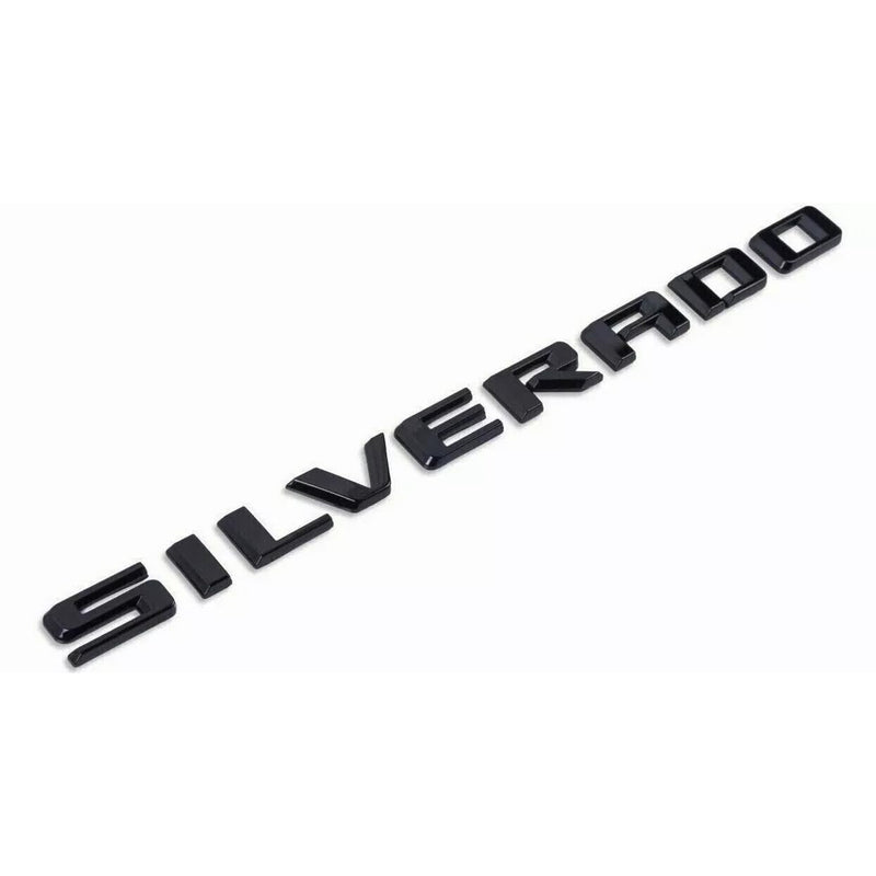 2019-2025 2pack OEM Nameplate with LT Emblem 3D Letters Badge Replacement for Silverado 1500 2500HD 3500HD 86539786 (Glossy Black) 1 With LT Black