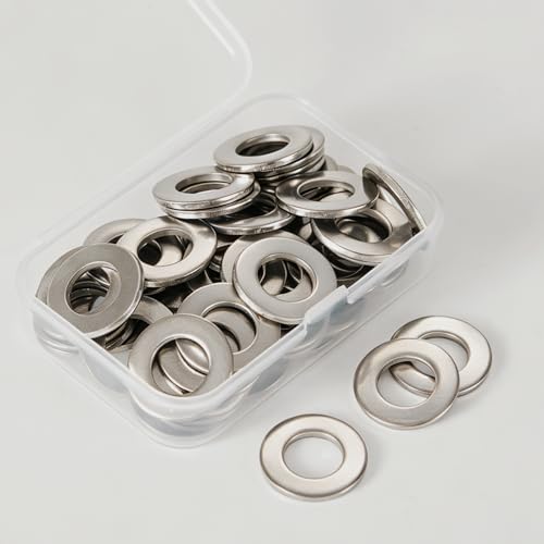 M14 Flat Washers 304 Stainless Steel A2-70, 10 PCS Metric Plain Washers for Bolts Nuts Screws Hardware Fasteners M14 Silver(10PCS)