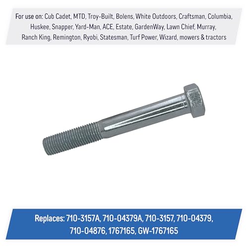 Clutch Bolt Replacement for Cub Cadet, MTD, Troy-Bilt, Bolens, White Outdoor, Craftsman - 710-3157A, 710-04379A, 1767165 (2 Pack) 2