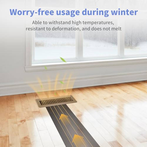 Howeall 2" x 10" Floor Register - Heavy Duty Steel Walkable Floor Vents - Easy Adjust Air Supply Lever - Vent Covers for Home (Brown) 2x10 Inches Brown