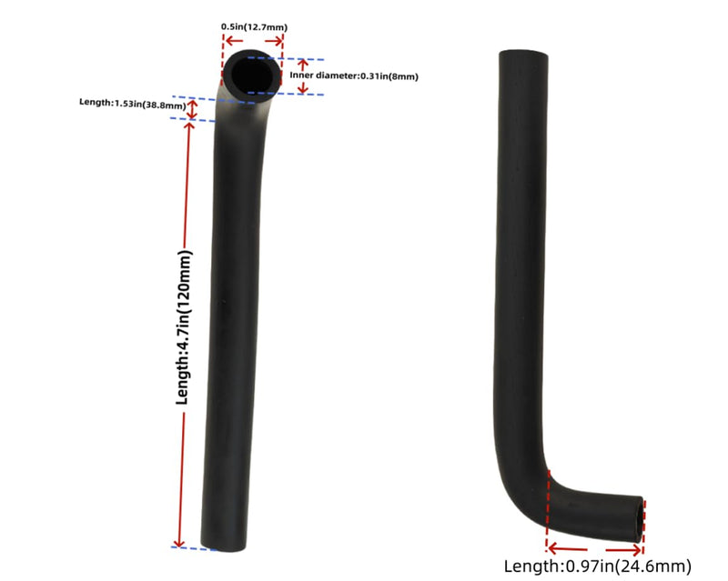 Replacement 15721-ZH8-000 Valve Tube Breather Hose Fits Hon-da GX120 GX140 GX160 GX200 Generator (2pcs)