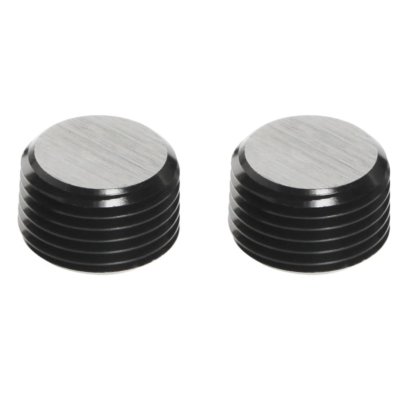 3/8 NPT Male Thread Allen Head Socket Pipe Plug Fitting Aluminum Black, Pack of 2 3/8 NPT