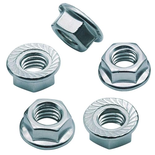 3/4-10 Grade 8 Zinc Plated Carbon Steel Serrated Flange Hex Nuts, 10 PCS in Plastic Box 3/4"-10
