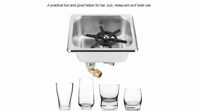 Automatic Stainless Steel Pitcher Rinser, Cup Washer Cleaner Glass Rinser for Hotel Bar Cafe, Stainless Pitcher Rinser