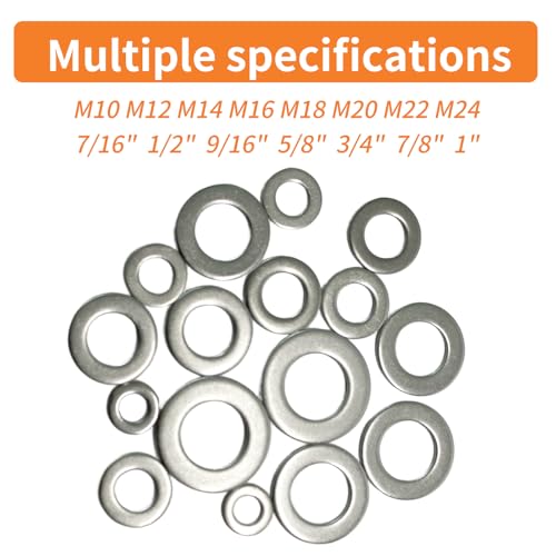 3/4" x 1-15/32" (OD) Flat Washers (36pcs), 304 Stainless Steel (18-8), SAE Standard Size, Hardware, ASME B18.22.1 3/4"