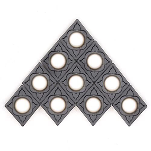CCMT32.51 / CCMT09T304-PM of CNC Carbide Inserts for Steel Turning Cutting Tools, The Chip Breaker PM fit for Semi-Finishing Metal Cutting, 10 PCS.