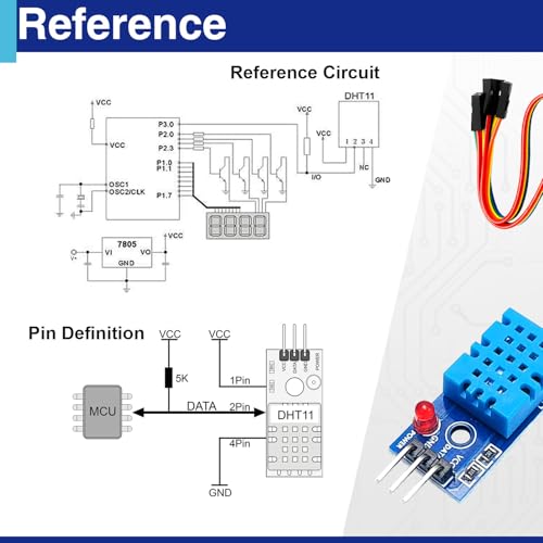 6 Sets Digital Temperature & Humidity Sensor Modules, Compatible with DHT11 6PCS-with DHT11