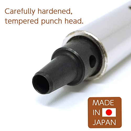 Japan Made Belt Hole Puncher for Leather Interchangeable 5-8mm 6 Size Punch Head (L) Punch Set, POLARIS Brand Japanese Tool L