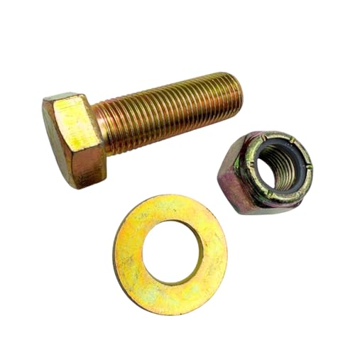 1/2"-20 x 1-1/2" Grade 8 Bolts (4-Pack) – Heavy-Duty Hex Bolts with Flat Washers & Nylon Lock Nuts – High-Strength SAE J429 Anti-Vibration 1.5" UNF Fine Thread