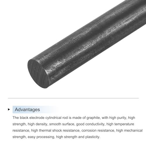 MECCANIXITY Graphite Rod, Graphite Stirring Rod Cylinder Stick Carbon Rod 305x19mm Black for Electrode, Melting Casting, Crucibles, Pack of 1