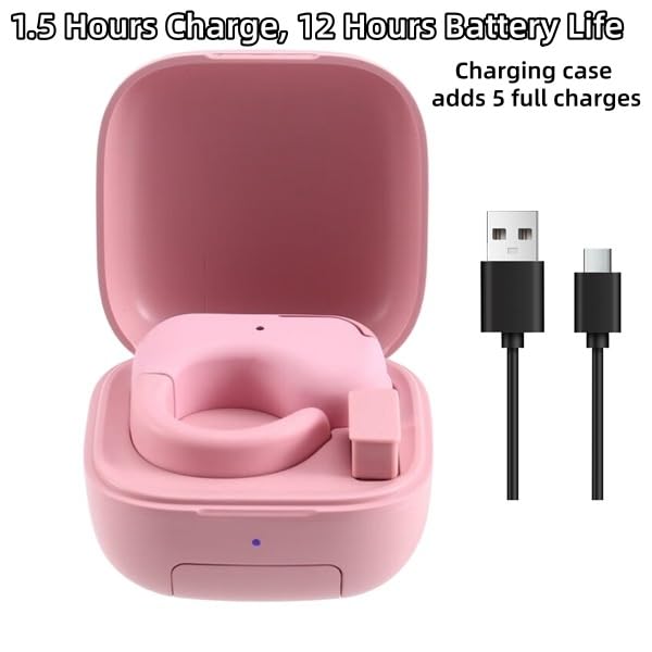 Bluetooth & 2.4GHz Wireless Dual Mode Mini Finger Ring Mouse with Touchpad — Rechargeable Pink Wearable Remote Control for TikTok, Kindle,PPT,Camera,with Charging Case,for PC,Laptop,Tablet,Phone