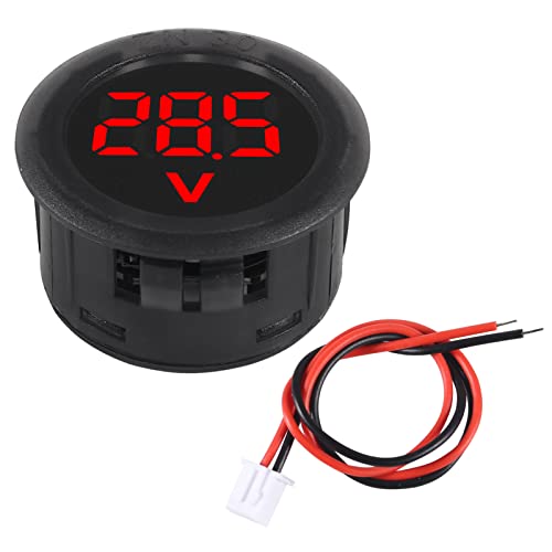 5PCS DC 4-100V LED Digital Display Circular Two-Wire Voltmeter DC Digital Voltmeter Head Display Reverse Connection Protection Red