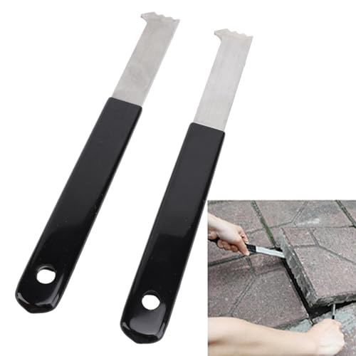 2Pcs Paver Puller, Paver Extractor Tool with Joint Scraper Micro Teeth Gripper Slots Paver Removal Tool for Garden Paver Brick Block Replacement