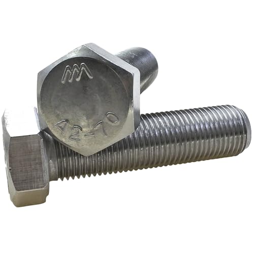 (Pack of 5pcs) M16 Thread Pitch 1.5mm 304 Stainless Steel Metric Hex Head Cap Screws Bolts, Hexagon Head Bolts (M16x55mm) M16x55mm