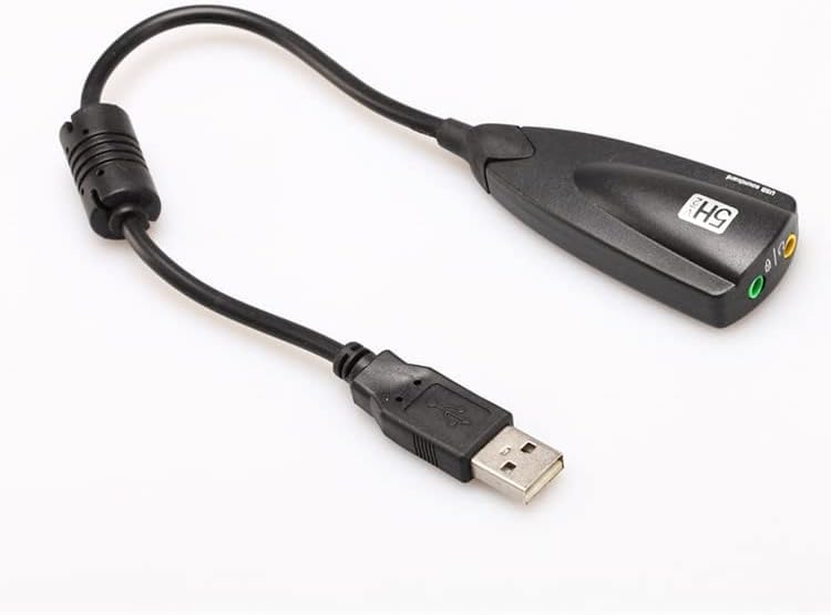 USB 2.0 External Audio Adapter, 7.1 Stereo Sound Card Dynamic 3D Surround Sound Card 5Hv2 Channel Converter to 3.5mm Headphone Microphone Jack for Computer Notebook