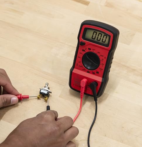 nVent GARDNER BENDER GDT-3190 Digital Multimeter, 4-Function, 16-Range Red with Black Rubber Boot Manual 4 Function / 14 Range