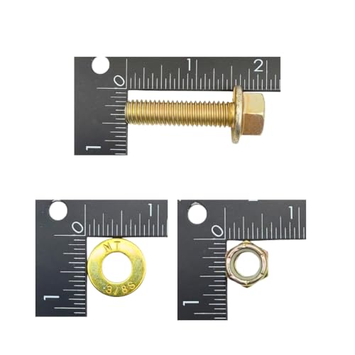 3/8"-16 x 1-1/2" Grade 8 Hex Serrated Flange Bolts Qty 10 with Washers and Nylon Lock Nuts | SAE J429 High-Strength Coarse Thread Fasteners for OEM, MRO & Industrial Use 1.50" Yellow Zinc Plated Bolts, Washers, Nuts