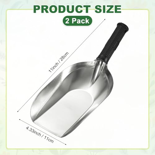 M METERXITY 2-Pack Garden Shovel Trowel Hand Shovels, 28cm/ 11 Inch Stainless Steel Gardening Tools for Digging, Transplanting, Soil Loosening and Planting, Ergonomic Handle