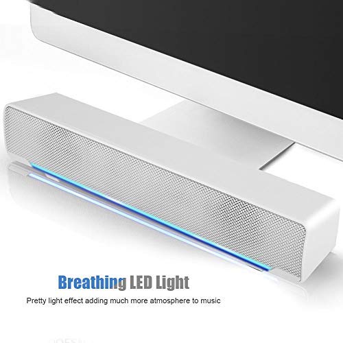 Speaker, Mini Speaker, USB Speaker PC Stereo Lightweight Wired LED Soundbar Speaker, Soundbar Soundbox, 3.5mm Audio Jack Compatible with PC Computer Tablet TV for Office Home Home Theater