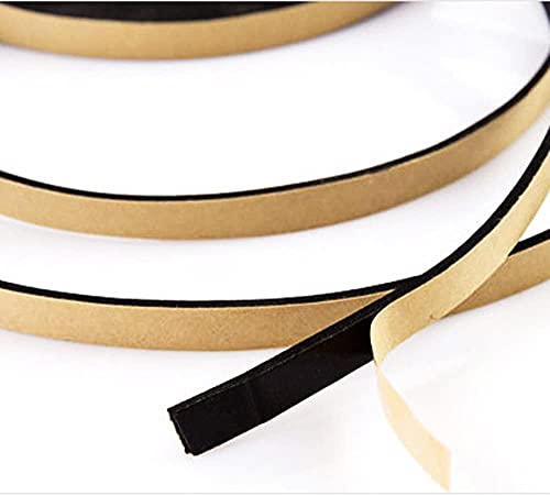 Kitchen Self Sealing Adhesive Tape Dust Waterproof Sealing Strip Caulk Trim Stripe Closed Cell Seal Mounting Tape for Bathroom Shower Tub Toilet Window Kitchen Sink Sealing (1PC) (Black) (Black) Black