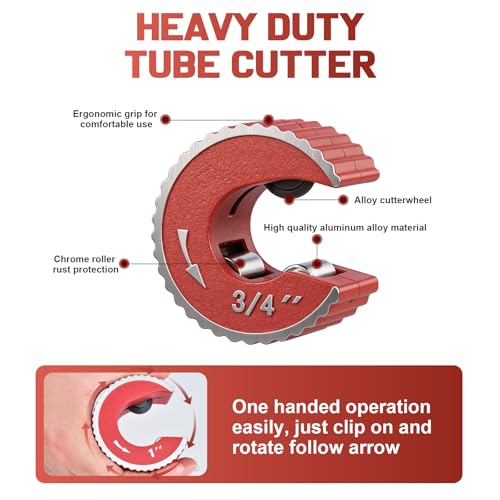 3PCS Copper Tubing Cutter Set, 1/2", 3/4", 1" Pipe Cutter
